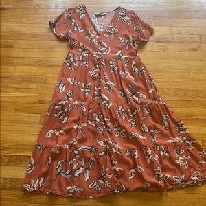 Sonoma Rust Floral Maxi Dress